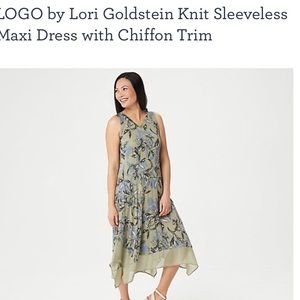 LOGO by Lori Goldstein Knit Sleeveless Maxi Dreas